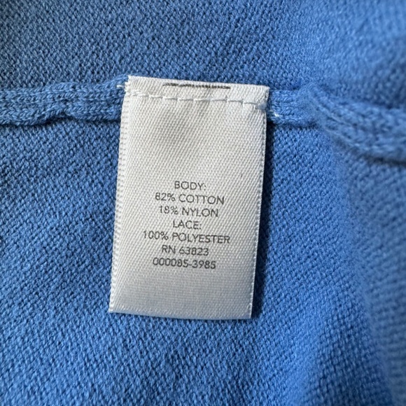 Christopher & Banks Lace Back V-Neck 3/4 Sleeve Button Front Cardigan - Picture 5 of 5